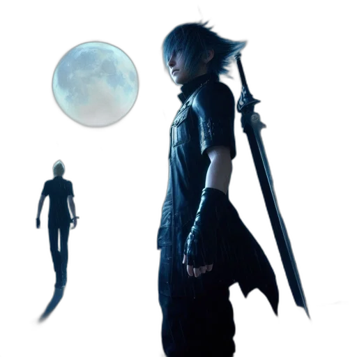 staff, concept art, fantasy art, 3d render, pixel art, outer space, blue, dark transparent PNG cut-out