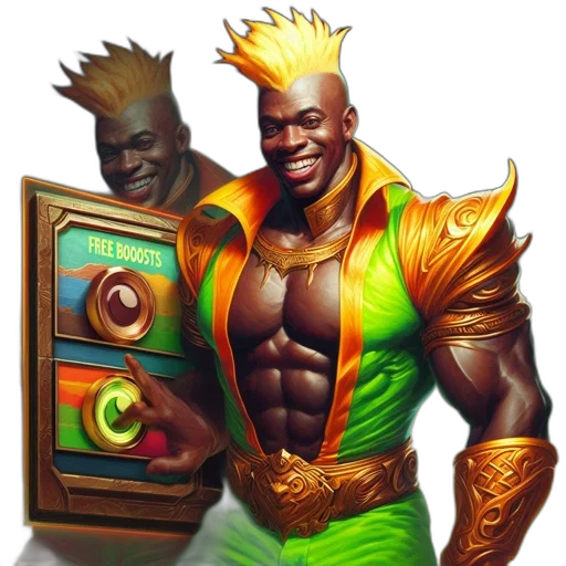 weapon, staff, concept art, comic book art, fantasy art, joyful, muscular, man transparent PNG cut-out