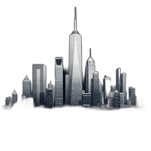 building, 3d render, concept art, photorealistic, pixel art, fog, city street, first transparent PNG cut-out