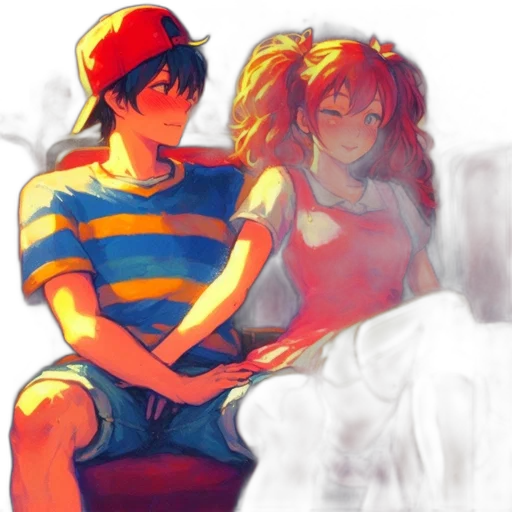 hat, anime, watercolor, pixel art, concept art, fire, underwater, neon lights transparent PNG cut-out