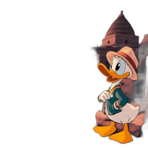 hat, crown, jacket, 3d render, concept art, pixel art, cartoon, duck transparent PNG cut-out