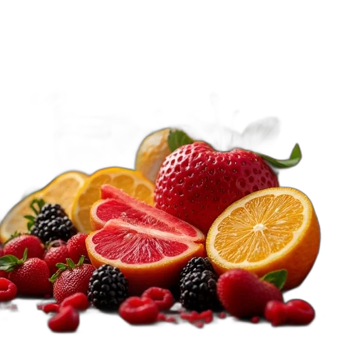 food, photorealistic, 3d render, colorful transparent PNG cut-out