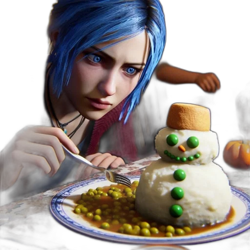 food, concept art, photorealistic, 3d render, fantasy art, snow, blue, young transparent PNG cut-out