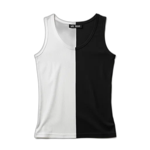 dress, monochrome, white, black, tank, top, displayed, against transparent PNG cut-out