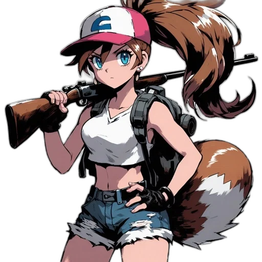 weapon, animal, staff, hat, anime, concept art, cartoon, pixel art transparent PNG cut-out