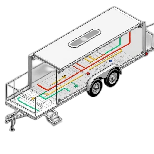 concept art, 3d render, trailer, plug transparent PNG cut-out