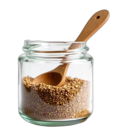 food, weapon, wooden, spoon, resting, clear, glass, jar transparent PNG cut-out