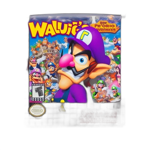 weapon, concept art, video, game, cartridge, titled, waluigi, hyper transparent PNG cut-out