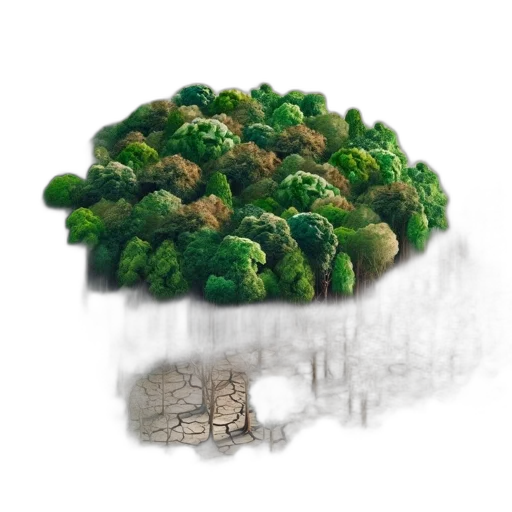tree, crown, umbrella, hat, concept art, photorealistic, 3d render, fantasy art transparent PNG cut-out