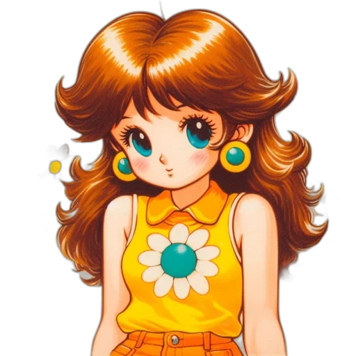dress, jewelry, flower, hair, anime, pixel art, cartoon, concept art transparent PNG cut-out