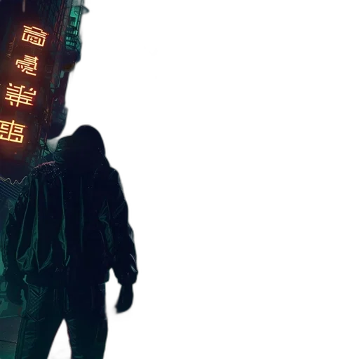 robot, jacket, cyberpunk, concept art, vaporwave, 3d render, neon lights, outer space transparent PNG cut-out