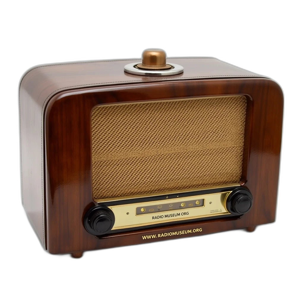 3d render, vintage, radio, wooden, exterior, textured, speaker, grille transparent PNG cut-out
