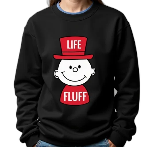 person, wearing, black, sweatshirt, graphic, design, front, features transparent PNG cut-out