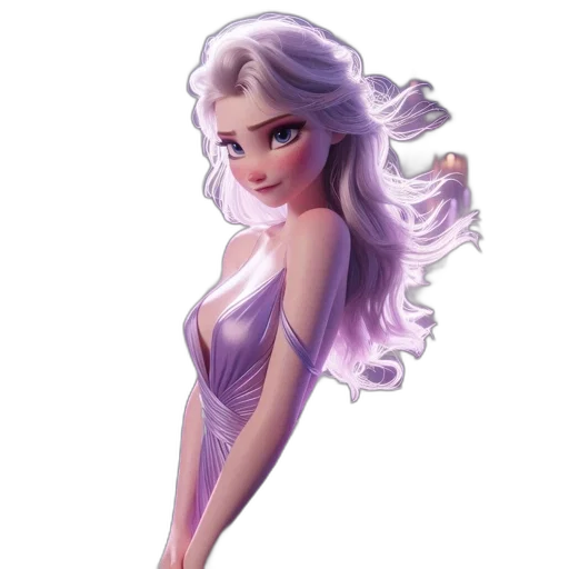 dress, fantasy art, concept art, watercolor, cartoon, pastel, woman, silver transparent PNG cut-out