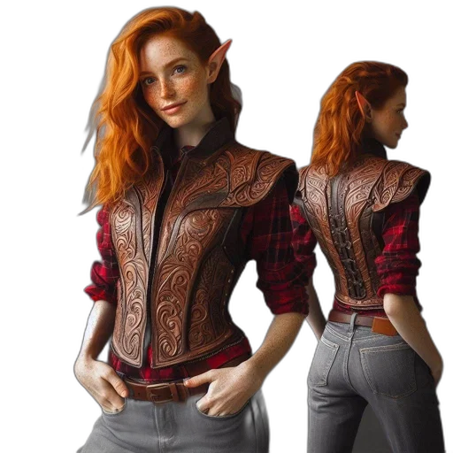 jacket, fantasy art, concept art, 3d render, photorealistic, red, confident, young transparent PNG cut-out