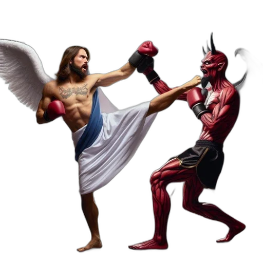 concept art, comic book art, pixel art, fantasy art, unusual, boxing, match, occurs transparent PNG cut-out