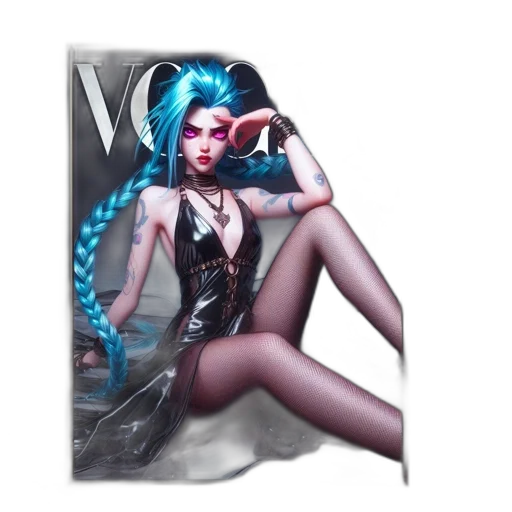 dress, hair, umbrella, concept art, fantasy art, vaporwave, cyberpunk, blue transparent PNG cut-out