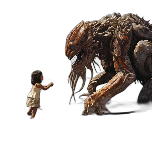 creature, animal, robot, hair, concept art, 3d render, fantasy art, young transparent PNG cut-out