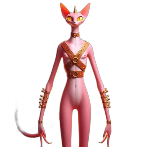 staff, creature, animal, robot, concept art, 3d render, fantasy art, cartoon transparent PNG cut-out