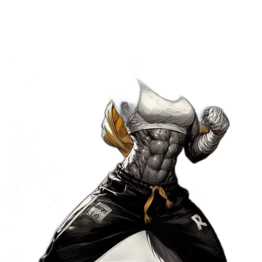 mask, weapon, sword, jacket, concept art, comic book art, fantasy art, anime transparent PNG cut-out