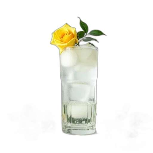 flower, bottle, crown, food, photorealistic, 3d render, clear, glass transparent PNG cut-out
