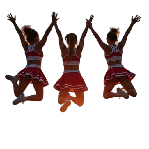 3d render, high, school, cheerleading transparent PNG cut-out