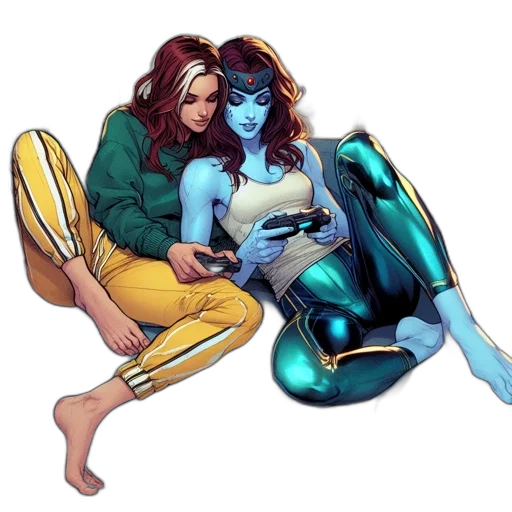 comic book art, concept art, fantasy art, pixel art, underwater, outer space, neon lights, blue transparent PNG cut-out