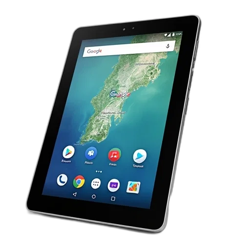 black, tablet, screen, displaying, various, app, icons, such transparent PNG cut-out
