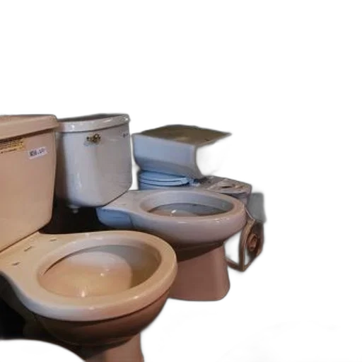furniture, 3d render, earth tones, row, used, toilets, warehouse, setting transparent PNG cut-out