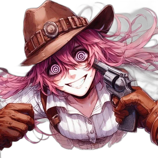 weapon, hat, mask, staff, anime, watercolor, concept art, comic book art transparent PNG cut-out