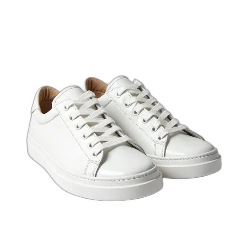 shoes, white, leather, pair transparent PNG cut-out