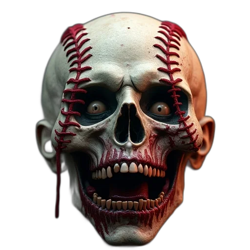 mask, face, creature, photorealistic, concept art, 3d render, baseball, ball transparent PNG cut-out