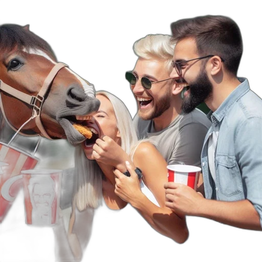 animal, bottle, photorealistic, watercolor, concept art, three, friends, having transparent PNG cut-out