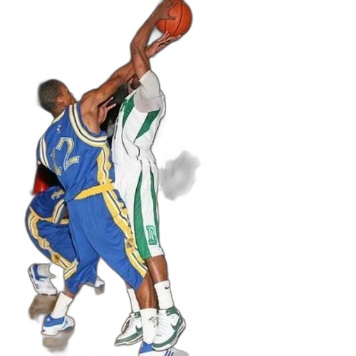 concept art, photorealistic, basketball, game, player, white, green, uniform transparent PNG cut-out