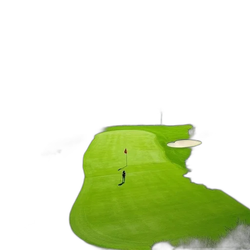 photorealistic, 3d render, concept art, fog, green, lush, golf, course transparent PNG cut-out