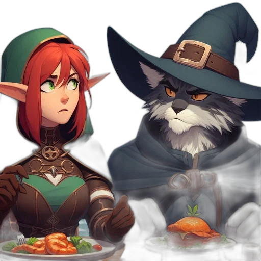 food, fantasy art, concept art, pixel art, watercolor, fire, green, two transparent PNG cut-out