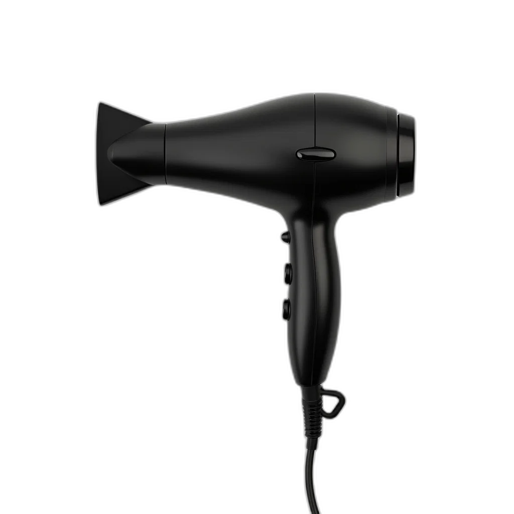 staff, hair, umbrella, weapon, 3d render, photorealistic, black, dryer transparent PNG cut-out