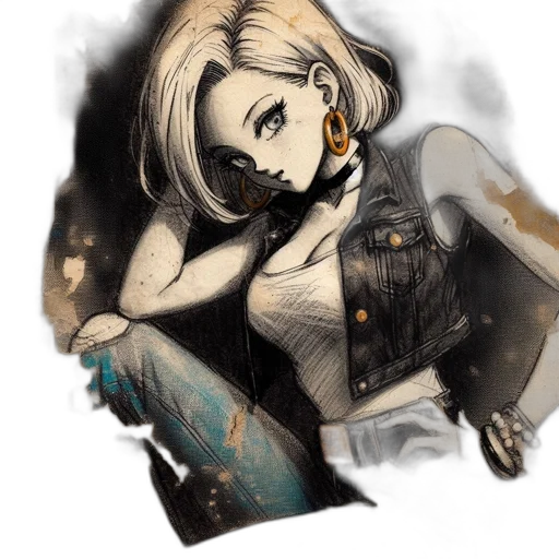 jacket, jewelry, face, dress, watercolor, concept art, comic book art, fantasy art transparent PNG cut-out