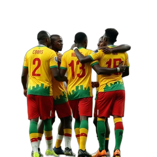 staff, players, cameroon, celebrate transparent PNG cut-out