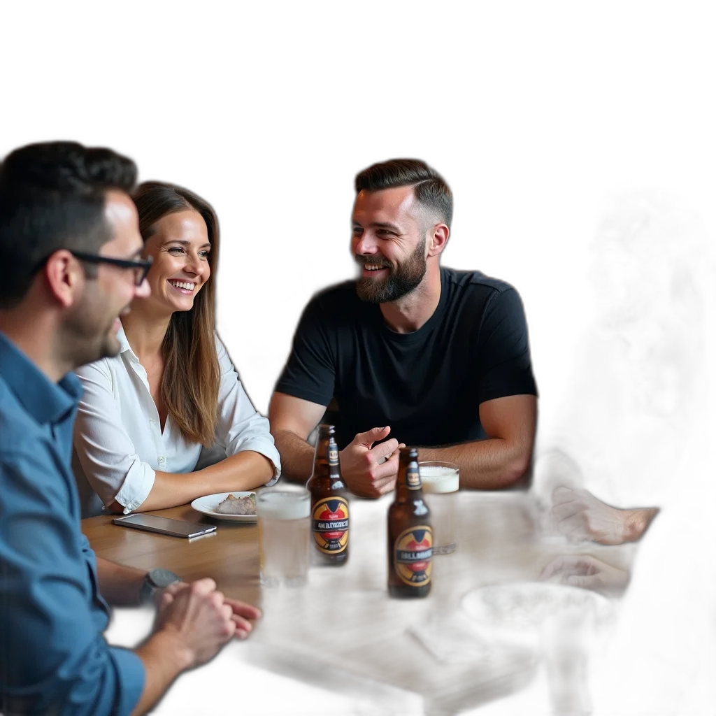 bottle, neon lights, fire, first, image, depicts, group, people transparent PNG cut-out