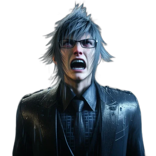 jacket, face, concept art, photorealistic, cyberpunk, 3d render, agitated, man transparent PNG cut-out