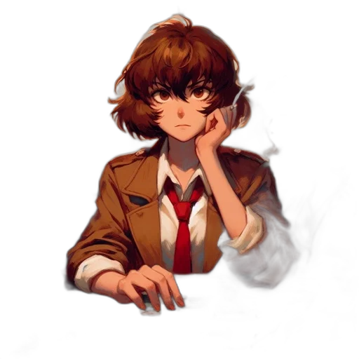 jacket, face, creature, staff, pixel art, anime, watercolor, concept art transparent PNG cut-out