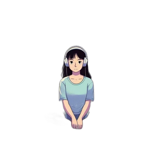 dress, face, hair, creature, pixel art, anime, cartoon, vaporwave transparent PNG cut-out