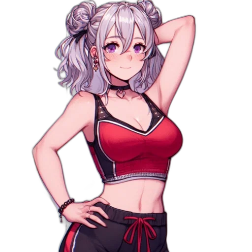 dress, staff, anime, pixel art, cartoon, concept art, red, monochrome transparent PNG cut-out