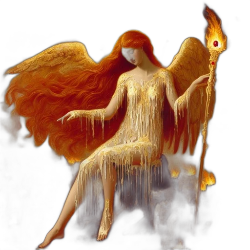 dress, fantasy art, concept art, pixel art, photorealistic, fire, golden, red transparent PNG cut-out
