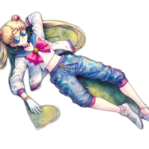 watercolor, concept art, vaporwave, pixel art, pastel, colorful, blue, animated transparent PNG cut-out
