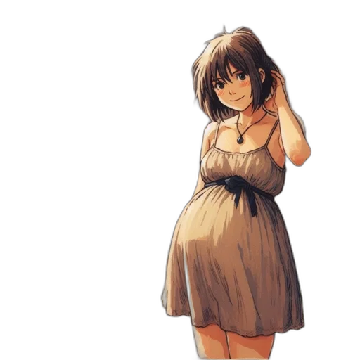 dress, face, weapon, concept art, anime, pixel art, watercolor, earth tones transparent PNG cut-out