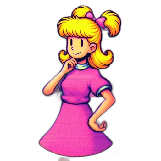 dress, staff, pixel art, cartoon, concept art, 3d render, young, girl transparent PNG cut-out