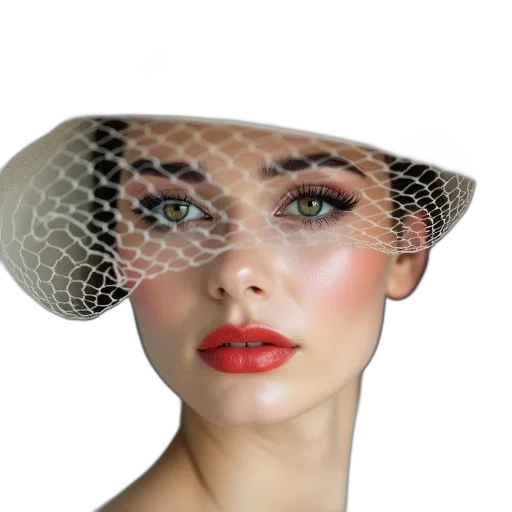 hat, face, crown, jewelry, photorealistic, 3d render, oil painting, woman transparent PNG cut-out
