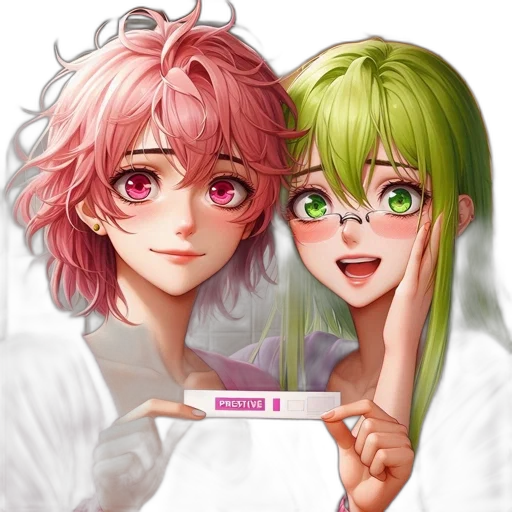 hair, anime, pixel art, watercolor, concept art, green, pastel, colorful transparent PNG cut-out